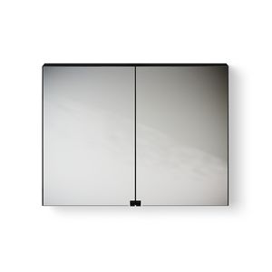 Wooden Mirror Cabinet / spiegelkast 700mm eiken black incl. stopcontact excl. verlichting