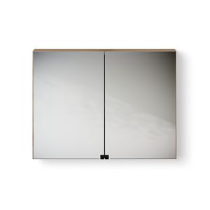 Wooden Mirror Cabinet / spiegelkast 700mm eiken old grey incl. stopcontact excl. verlichting