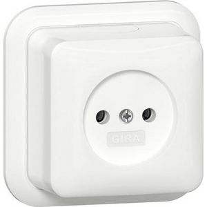 wandcontactdoos ongeaard 2-p + K/P25 Opbouw zuiver wit