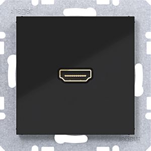 HDMI-contactdoos A.x/C.x nachtzwart glanzend