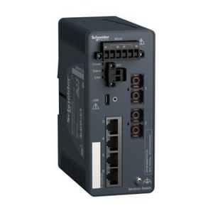 Managed Switch 4 ports copper + 2 ports fiber optic Modicon