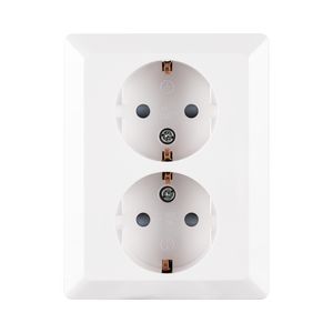 Wandcontactdoos Half Opbouw 2-voudig RA Alpin Wit