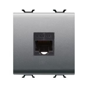 RJ45 SOCKET-CATEGORY 5e-UTP-2 MODULES-TITANIUM-CHO