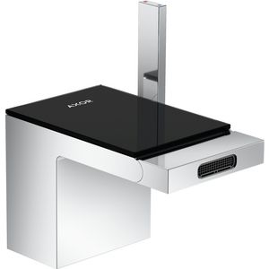 AXOR MyEdition 1-hendel bidetmengkraan met afvoergarnituur chroom/zwart glas