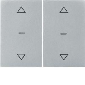 Afdek. drukknopmodule, 2-v, pijlsymb. berker K.5 aluminium Hager