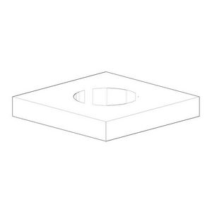 Rozet 60x60x9x27,3mm Platina gebors.