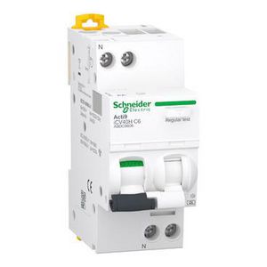 Aardlekautomaat 1-polig + Nul 6A C-Karakteristiek 10000A Acti9 iCV40H