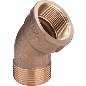 Draadbocht 45° brons 1" bn.xbu. 3121 VVE=5