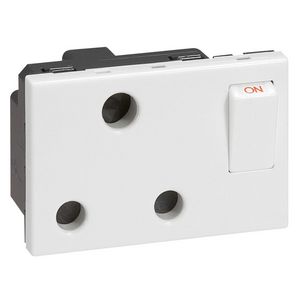 Wandcontactdoos 15A schakelaar BS RSA 3 modulen Arteor VVE=5