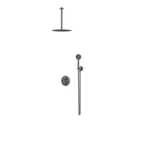Afbouwdeel regendouche IVY combiset Bond 2 inbouwthermostaat houder gebor. metal black CSB2EXGMCCCA excl. inbouwbox