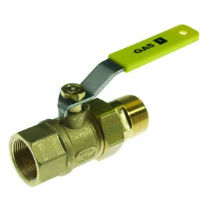 Gaskogelkraan messing 1.1/4"bn.xkoppeling bt. recht g