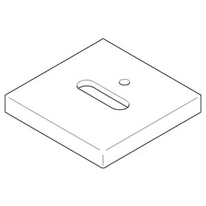 Rozet staande uitloop wastafel afvoer.60x60x9mm champ.