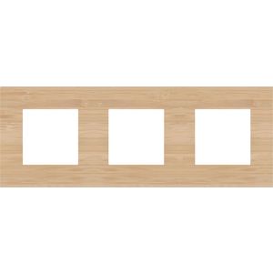 3-Voudige afdekplaat 71mm centerafst. Pure bamboo