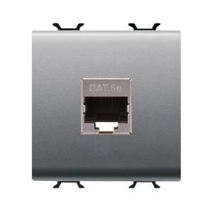 RJ45 SOCKET-CATEGORY 5e-FTP-2 MODULES-TITANIUM-CHO