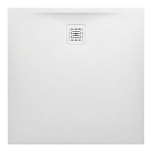 Douchevloer 900x900mm vierkant wit Marbond composiet afvoer aan zijde