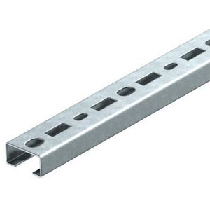 Lengte a 1m. profielrail geperforeerd sleufbreedte 17mm 35x18mm thermisch verzinkt VVE=10