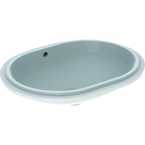 VariForm onderbouwwastafel ellipsvormig 55x46cm met overloop KeraTect/wit