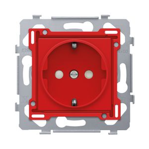 Stopcontact randaarde en besch.afsl. sokkel insteek red