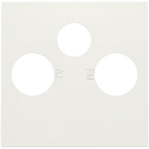 Afwerkingsset 2 enkelvoudige coaxaans. TV/FM/Satt. white