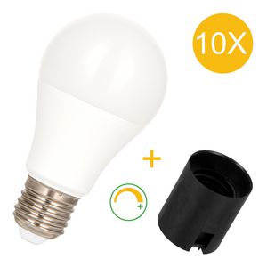 Doos a 10st. E27 lamphouder Plug-in + LED 8.5W DIM 2700K