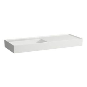Wast. afleg rechts 1200x460mm z.kraangat z. overloop mat wit