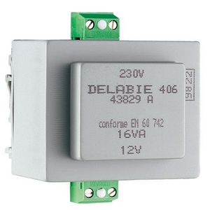 Transformator 230/12V zonder beschermdoos aanpasb. DIN rail