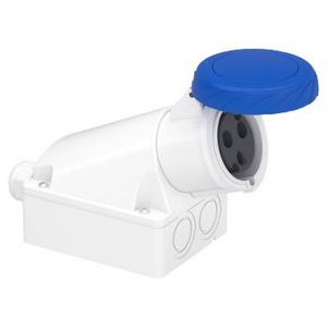 Wandcontactdoos Gehoekt 2P+A 32A 200-250V AC 6h PratiKa