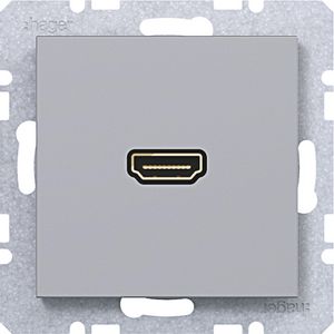 HDMI-contactdoos met 90gr. stekkeraansluiting A.x/C.x titaan