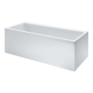 Bad 1600x700mm hoek links met frame en l-paneel rechts wit