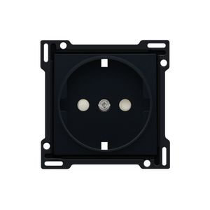 Afwerkingsset stopcontact randaarde/besch.afsl. black
