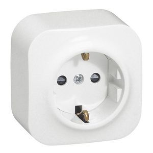 Wandcontactdoos 2P + A wit zonder KV Forix