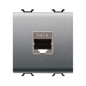 RJ45 SOCKET-CATEGORY 6-FTP-2 MODULES-TITANIUM-CHOR