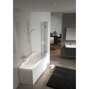Ligbad Delta asymm. links 150x80cm hooglans wit excl. badpoten