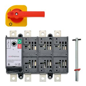 Hoofdschakelaar nood-uit 630A 3P bodemmontage met as/hendel