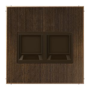 Afdekking LS messing ant.v.mod.jack 2-voudig.