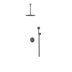 Afbouwdeel regendouche IVY combiset Bond 2 inbouwthermostaat houder gebor. metal black CSB2EXGMCFCA excl. inbouwbox