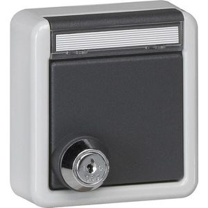 wandcontactdoos met randaarde KD slot gesort. + TK (BK) spatwaterdicht opbouw grijs