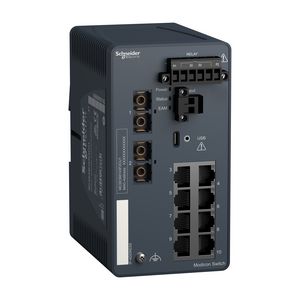 Modicon Extended Managed Switch 8 ports copper + 2 ports fib