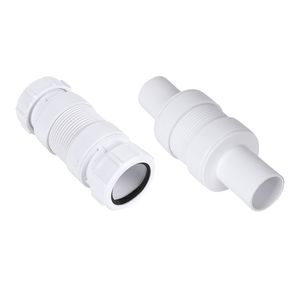 Flex. afvoerbuis uittrekbaar MINIFLEX wit PP 50mm 2x spie l=136-186mm