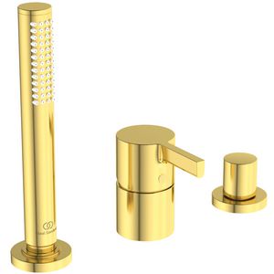 Joy badmengkraan 3-gats badrand zonder uitloop brushed gold (mat goudkleurig)