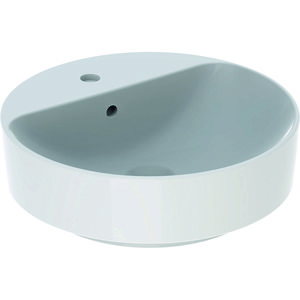 VariForm opzetwastafel rond met kraanbank 45cm met overloop wit