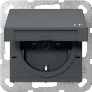 wandcontactdoos met randaarde KD + Safety Plus SRK System 55 antraciet