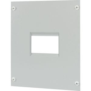 Frontplaat plaatstaal 1xNZM4+XDV vert.aansl. 600x600mm grijs