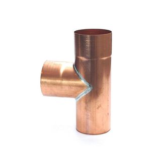 Koperen HWA T-stuk 100mm 90° 0.8mm
