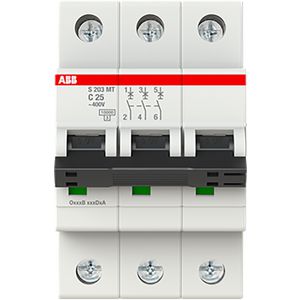 Installatieautomaat S200MT 3P C-karakteristiek 25A 10kA TraC-karakteristiek tie