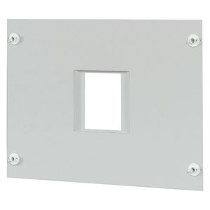 Frontplaat plaatstaal 1xNZM3+XDV hor.aansl. 400x600mm grijs