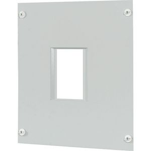 Frontplaat plaatstaal 1xNZM4+XDV hor.aansl. 600x600mm grijs