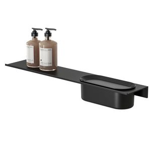 Planchet metaal 600mm met douchemand 225mm Black LEEV