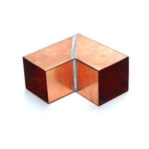 Koperen HWA bocht vierkant 90° 100x100mm