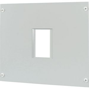 Frontplaat plaatstaal 1xNZM4+XDV hor.aansl. 600x800mm grijs